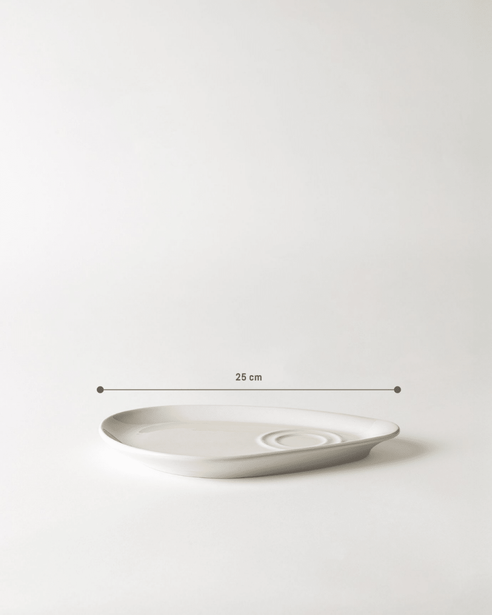 Lysandre White Porcelain Dinner Plate - 25 cm Round Dish - TryAladdin