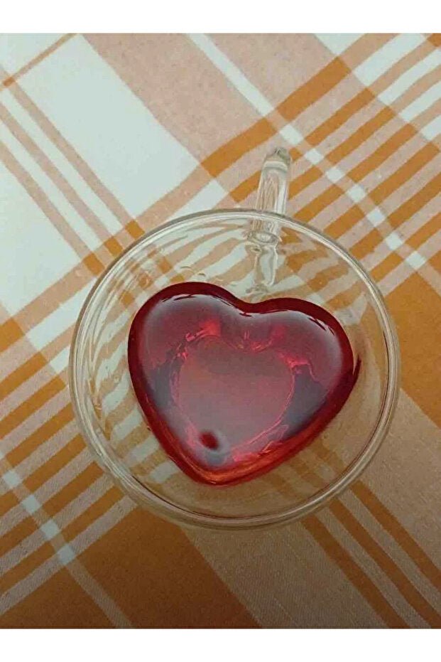 M Mimoza Park Premium Double Wall Heart Espresso Glass Cups - 180ml Set of 2 - TryAladdin