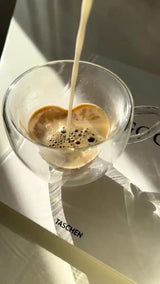 M Mimoza Park Professional Heart Double Wall Clear Espresso Glass - 180ml Single Unit - TryAladdin