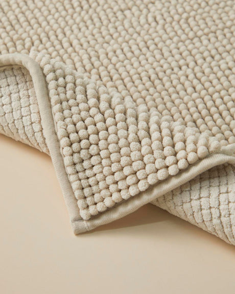 Professional Anti-Slip Macaroni Textured Bath Mat - Beige