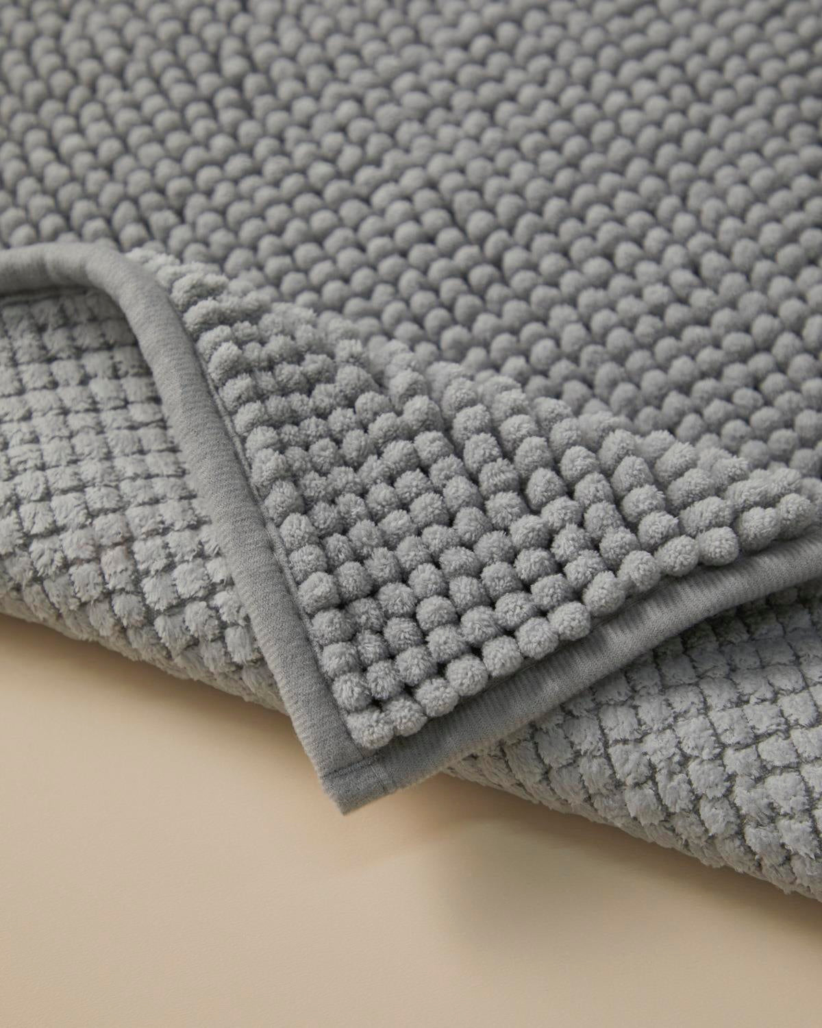 Professional Grade Non Slip Macaroni Texture Bath Mat Grey