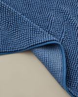 Premium Non Slip Macaroni Texture Bathroom Mat Set   Blue