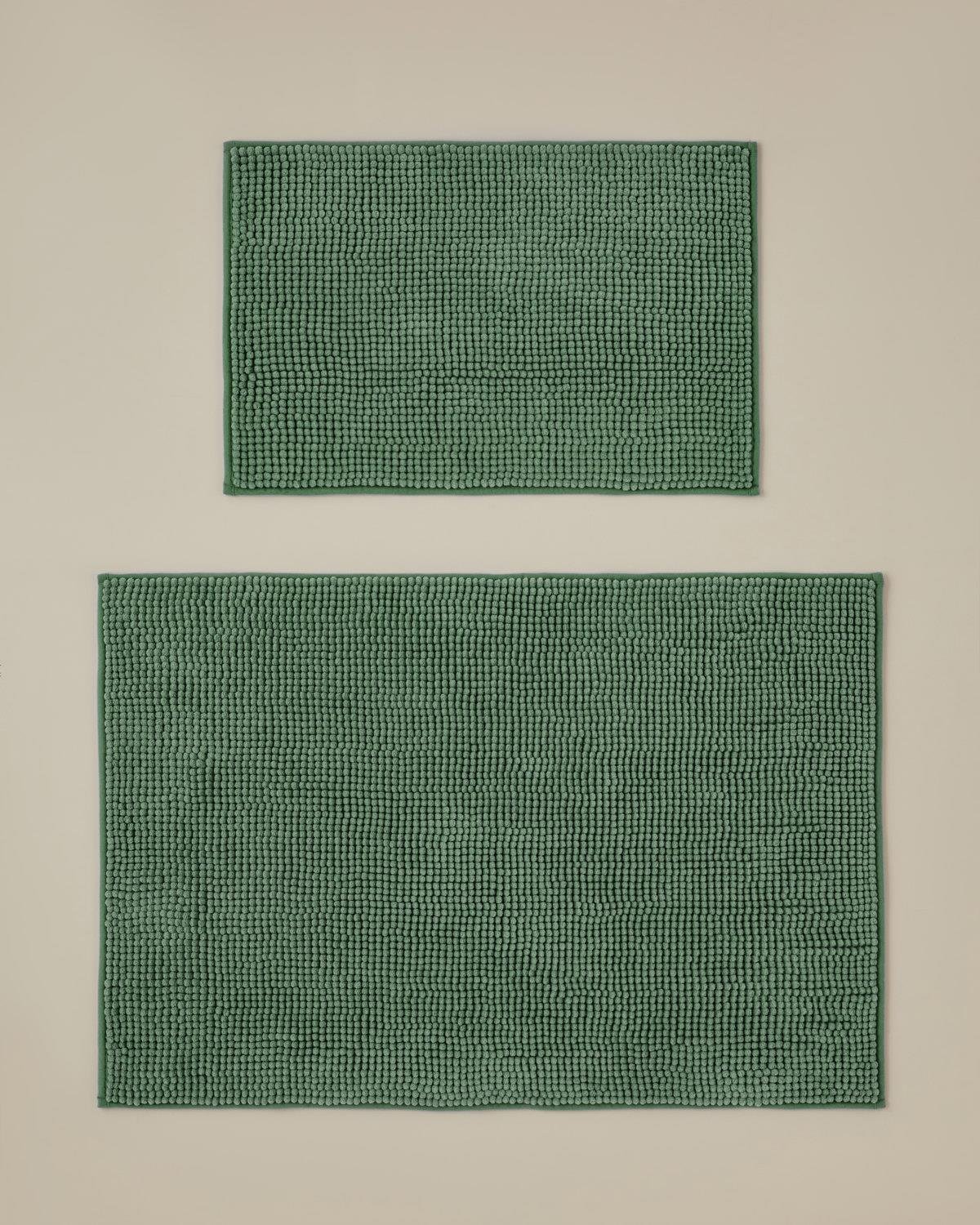 Professional-Grade Macaroni-Texture Non-Slip Bath Mat Set - Green