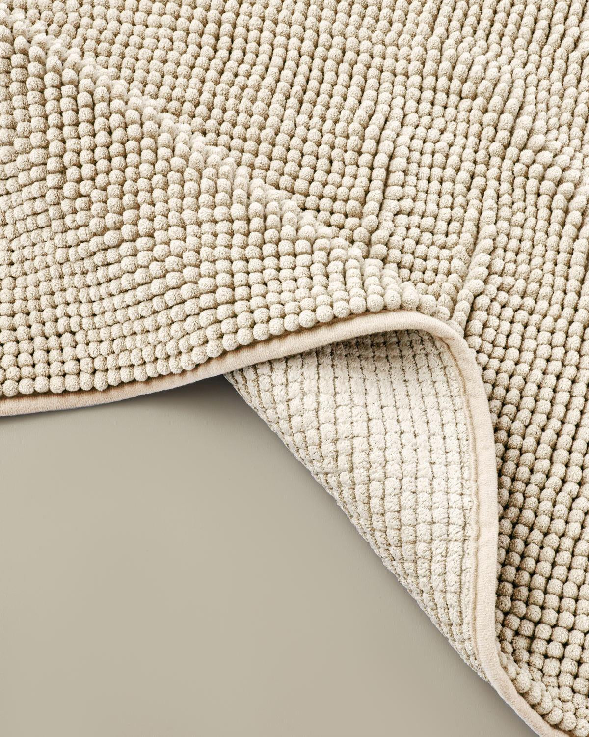 Professional Non Slip Bathroom Mat Set Plush Absorbent Beige