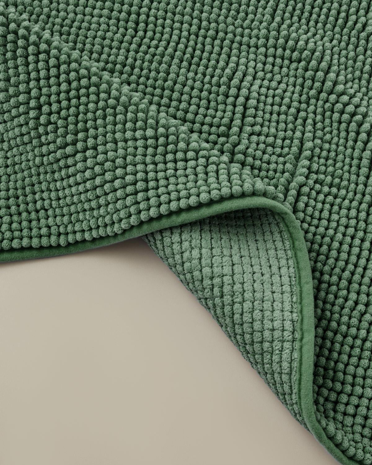 Professional Grade Macaroni Texture Non Slip Bath Mat Set   Green