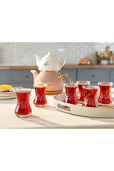 Madame Coco Lavem White Flowers Turkish Tea Glass Set - 6 x 155ml - TryAladdin