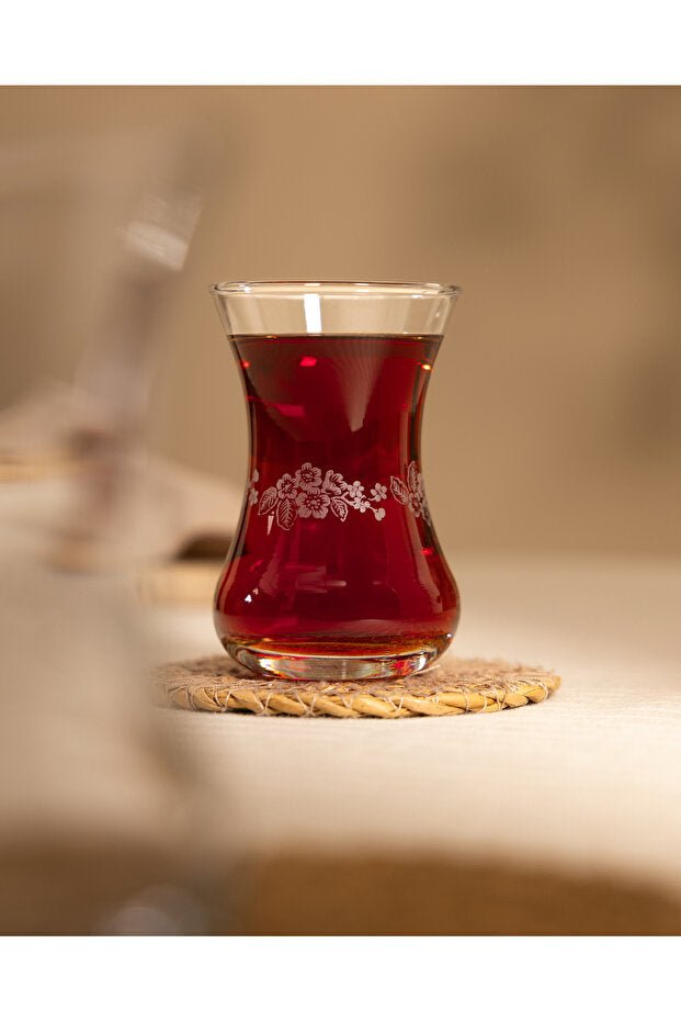 Madame Coco Premium Floral Turkish Tea Glass Set - 6 - Piece - TryAladdin