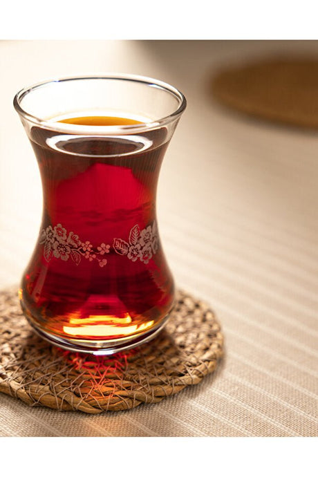 Madame Coco Premium Floral Turkish Tea Glass Set - 6 - Piece - TryAladdin