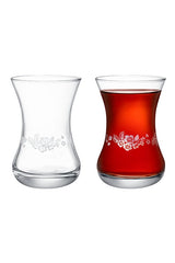 Madame Coco Premium Floral Turkish Tea Glass Set - 6 - Piece - TryAladdin