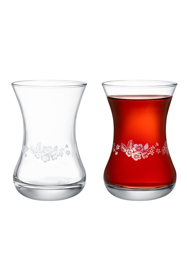 Madame Coco Premium Floral Turkish Tea Glass Set - 6 - Piece - TryAladdin