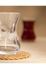 Madame Coco Premium Floral Turkish Tea Glass Set - 6 - Piece - TryAladdin