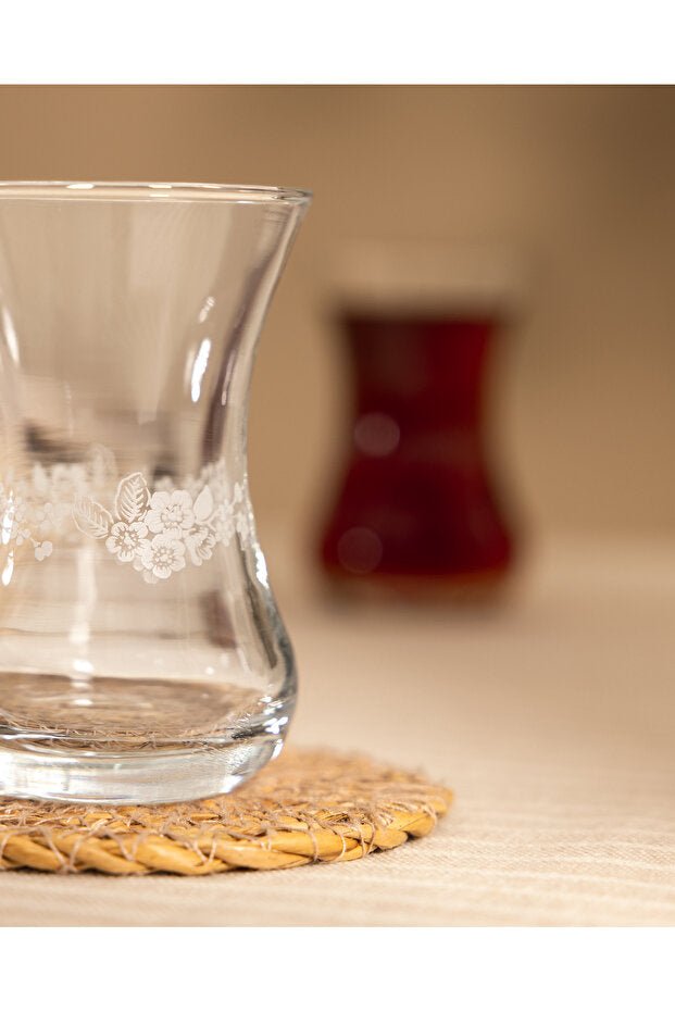 Madame Coco Premium Floral Turkish Tea Glass Set - 6 - Piece - TryAladdin