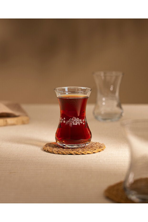 Madame Coco Premium Floral Turkish Tea Glass Set - 6 - Piece - TryAladdin