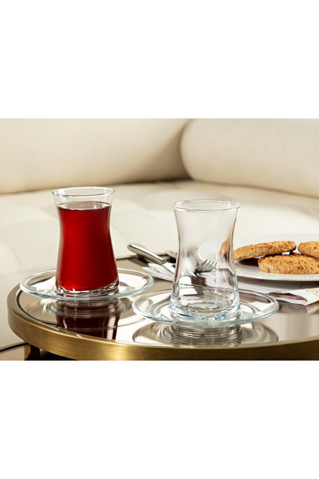 Madame Coco Professional Gemma 12 - Piece Transparent Turkish Tea Glass Set - 170ml Each - TryAladdin