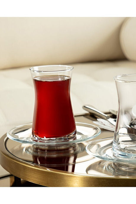 Madame Coco Professional Gemma 12 - Piece Transparent Turkish Tea Glass Set - 170ml Each - TryAladdin