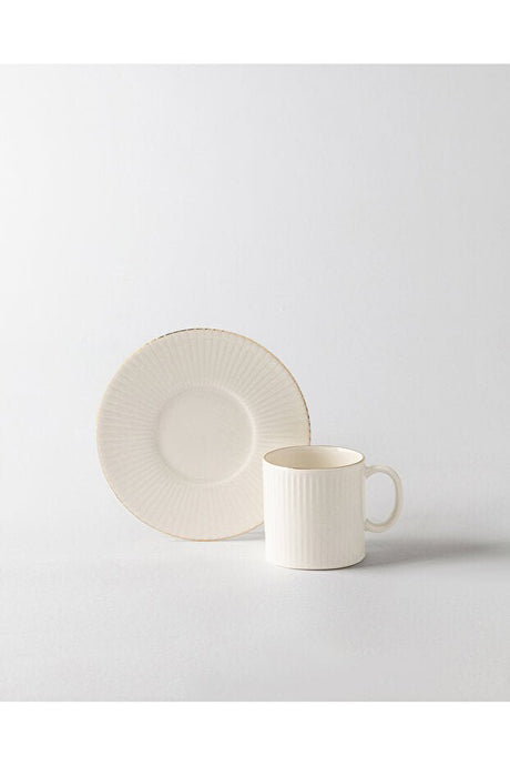 Madame Coco Verly Premium 12 - Piece Coffee Cup Set - White Gold - 95ml - TryAladdin