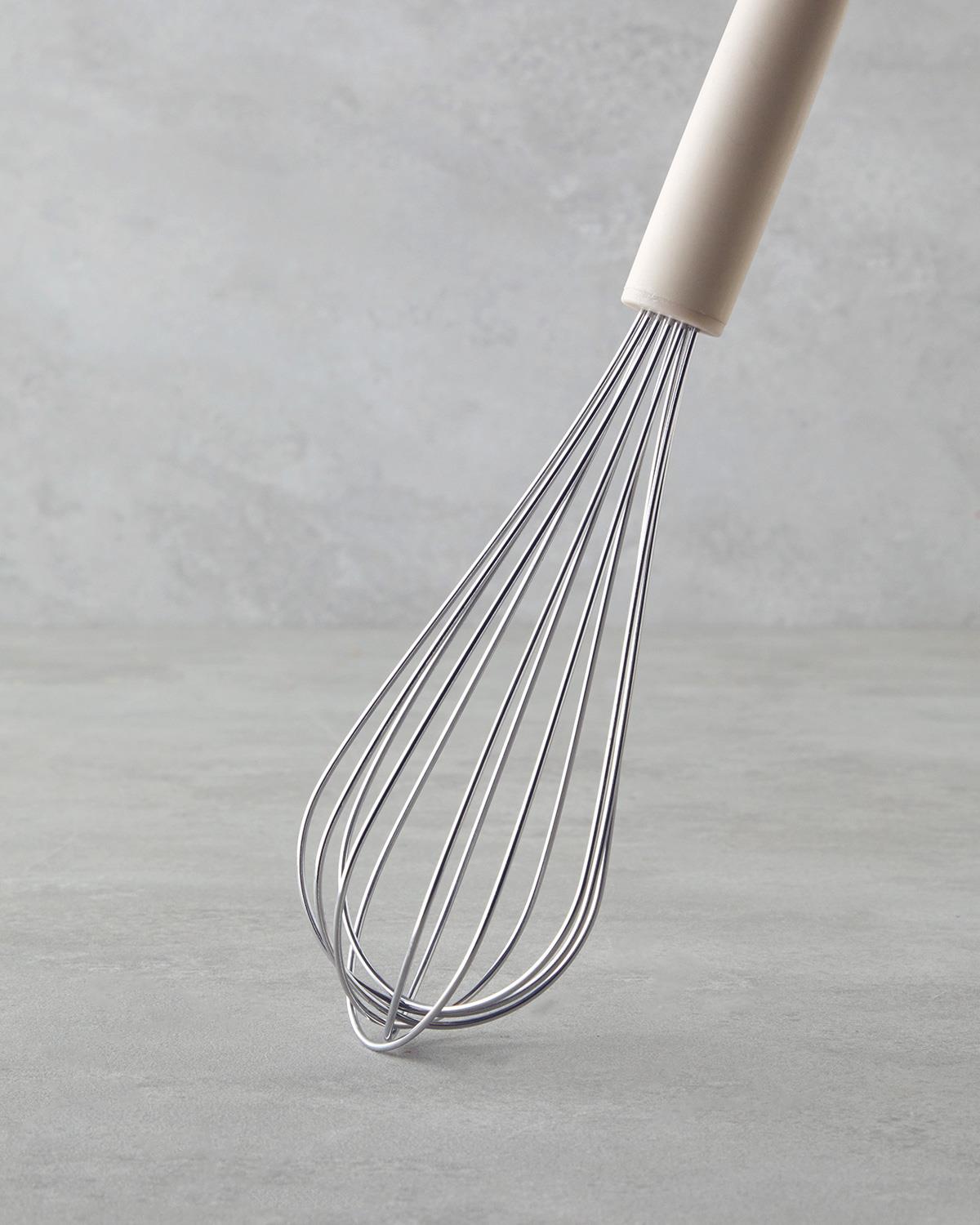 Frusta professionale in acciaio inossidabile, resistente, colore crema