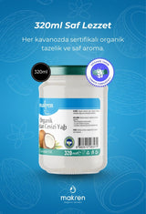 Makren Premium Organic Cold - Pressed Coconut Oil - 320ml - TryAladdin