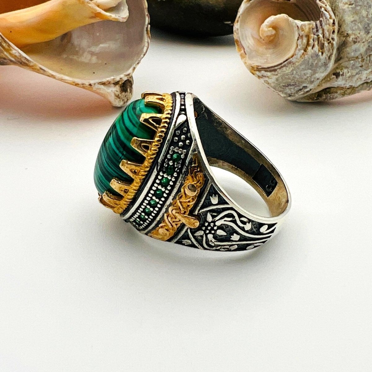 Malachite Stone Men's Ring