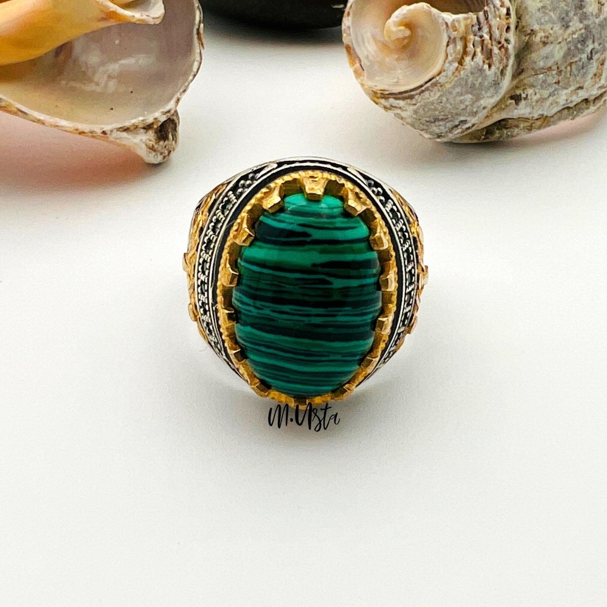 Malachite Stone Men's Ring