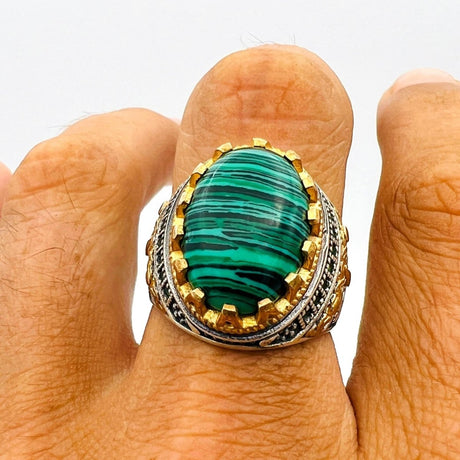 Malachite Stone Men's Ring