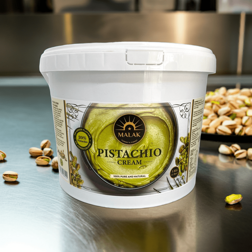 Malak Pistachio Cream with 20% Pistachio - 1.1. lb (5 Kg) Bulk