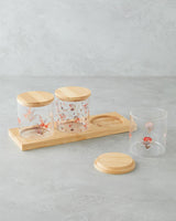 Professional Grade 4 Piece Clear Glass Spice Jar Set