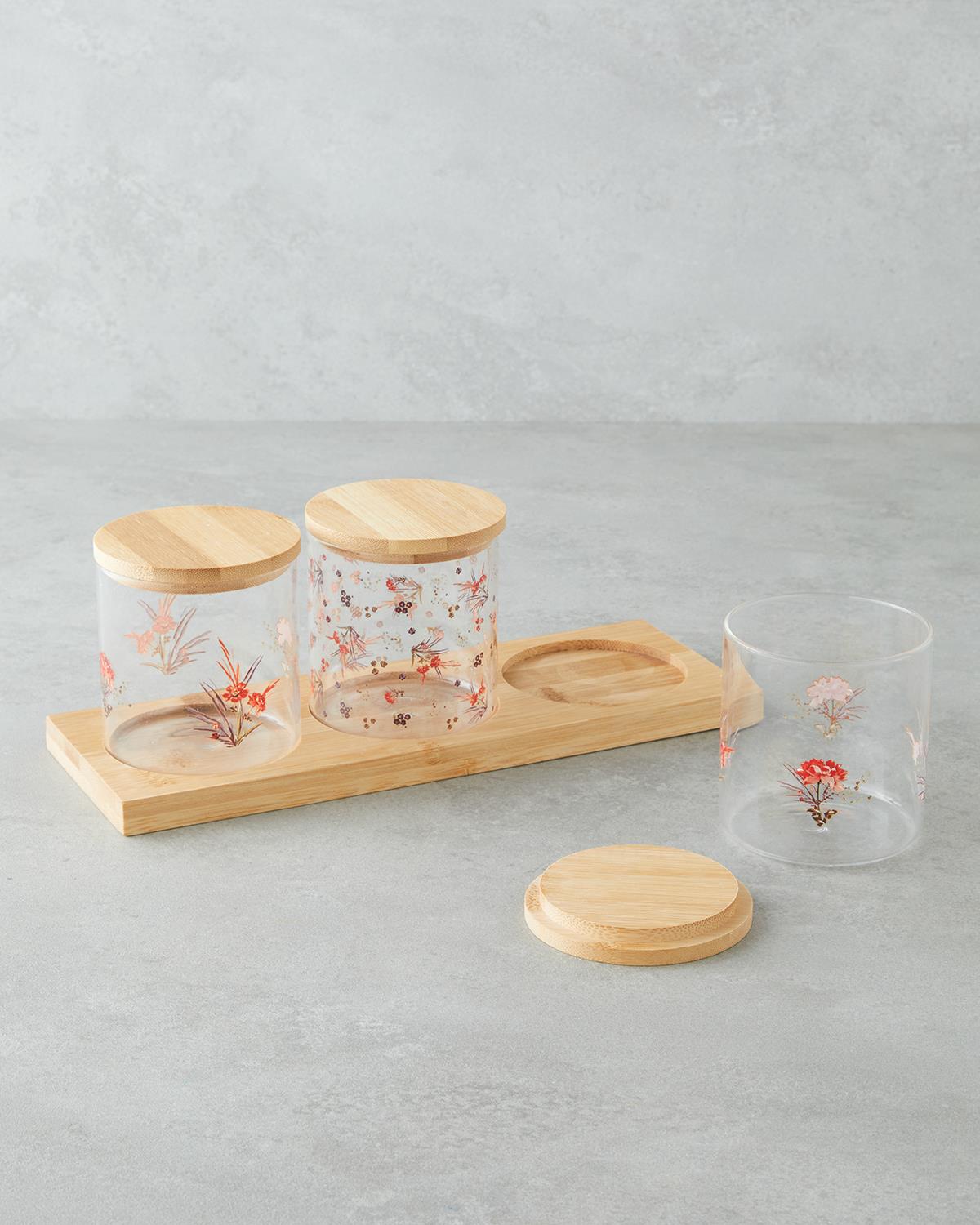 Professional Grade 4 Piece Clear Glass Spice Jar Set