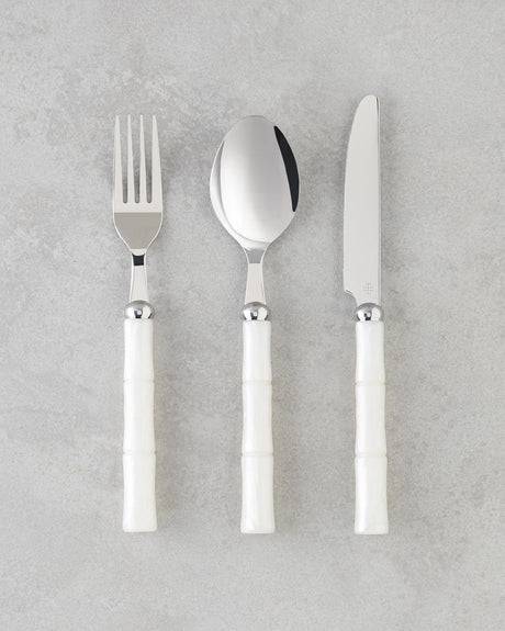 Professional Grade Cream Handle Stainless Steel Cutlery Set 18 Piece Service for 6