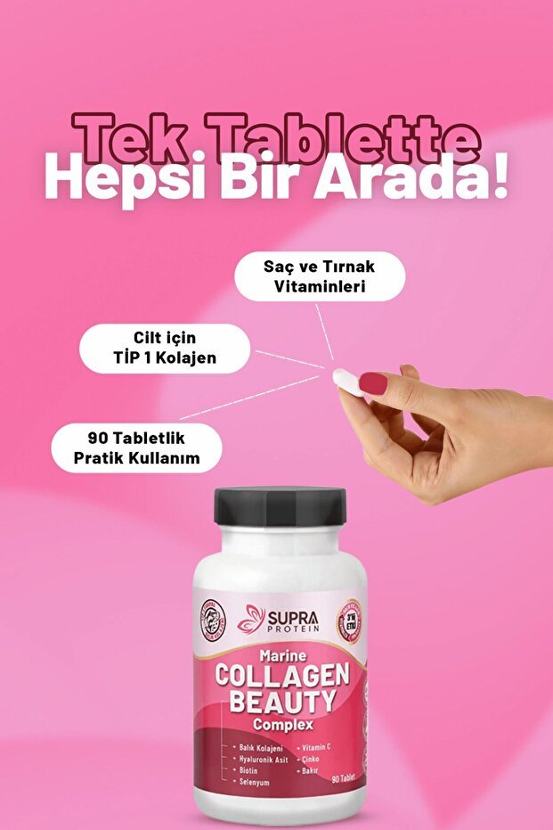 Marine Collagen Beauty Complex - 90 Tablets for Skin, Hair & Nails - TryAladdin