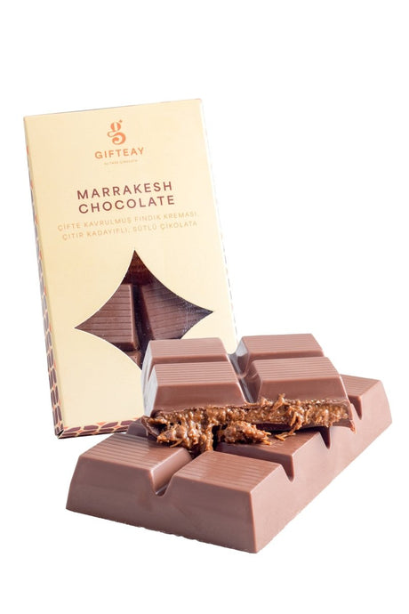 Marrakesh Chocolate: Double Roasted Hazelnut Cream & Crispy Kadayif Milk Chocolate