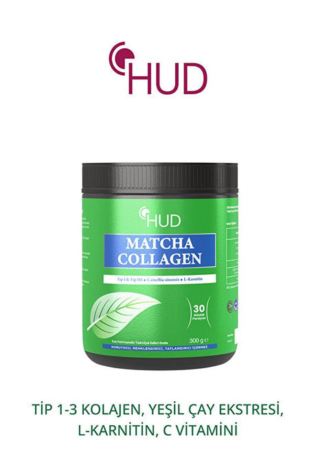 Matcha Collagen Powder - Type I & III, L - Carnitine, Green Tea, 300g - TryAladdin