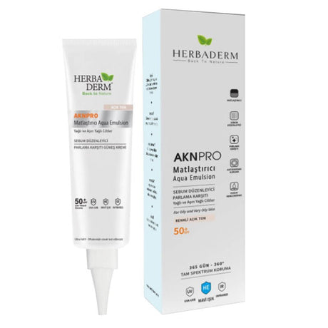Mattifying Tinted Emulsion - Sebum Control, Full Spectrum UV & Blue Light SPF 50 - TryAladdin
