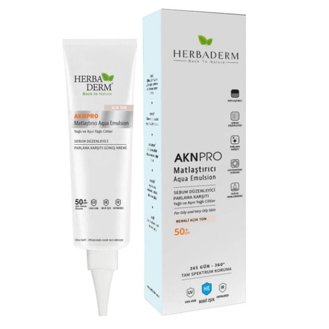 Mattifying Tinted Emulsion - Sebum Control, Full Spectrum UV & Blue Light SPF 50 - TryAladdin
