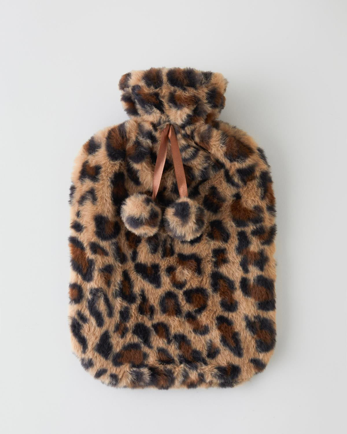 Professional Plush Hot Water Bottle 2L Brown Black