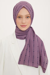 Mauve Cut Line Detail Floş Shawl - Breathable - TryAladdin