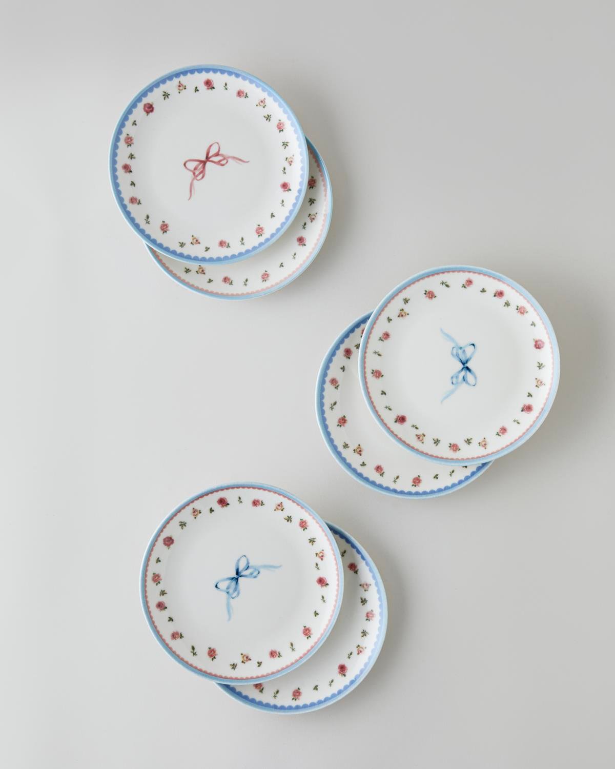 Premium Porcelain Dessert Plate Set   6 Piece   Vibrant Assortment