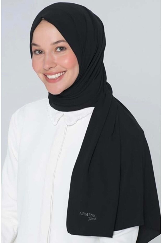 Medina Silk Feel Shawl - Black - TryAladdin