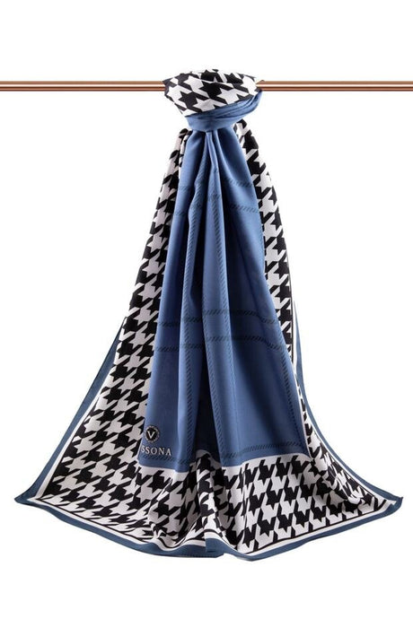 Medina Silk Shawl - Elegant Indigo & Black - TryAladdin