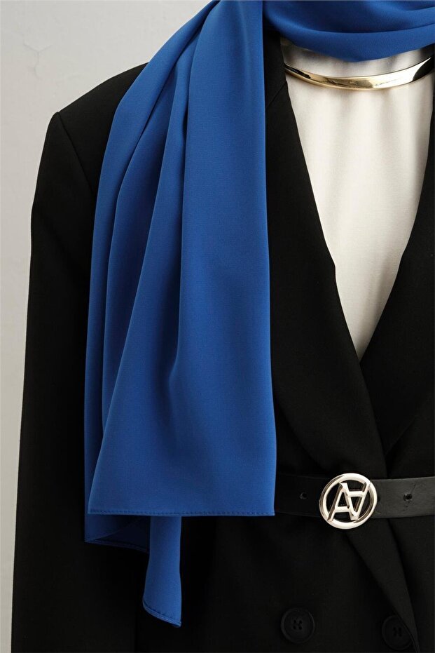 Medina Silk Shawl - Elegant Vibrant Blue Hijab - TryAladdin