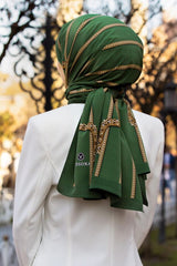 Medina Silk Shawl - Emerald Green Luxury - TryAladdin