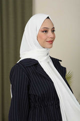 Medina Silk Shawl - White, Wrinkle - Free - TryAladdin