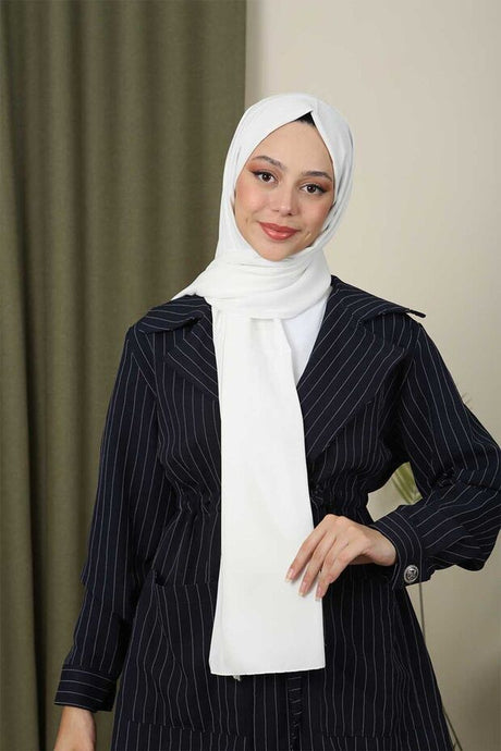 Medina Silk Shawl - White, Wrinkle - Free - TryAladdin