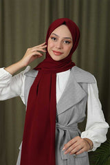 Medine Silk Feel Shawl - Burgundy, Iron - Free - TryAladdin