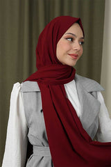 Medine Silk Feel Shawl - Burgundy, Iron - Free - TryAladdin