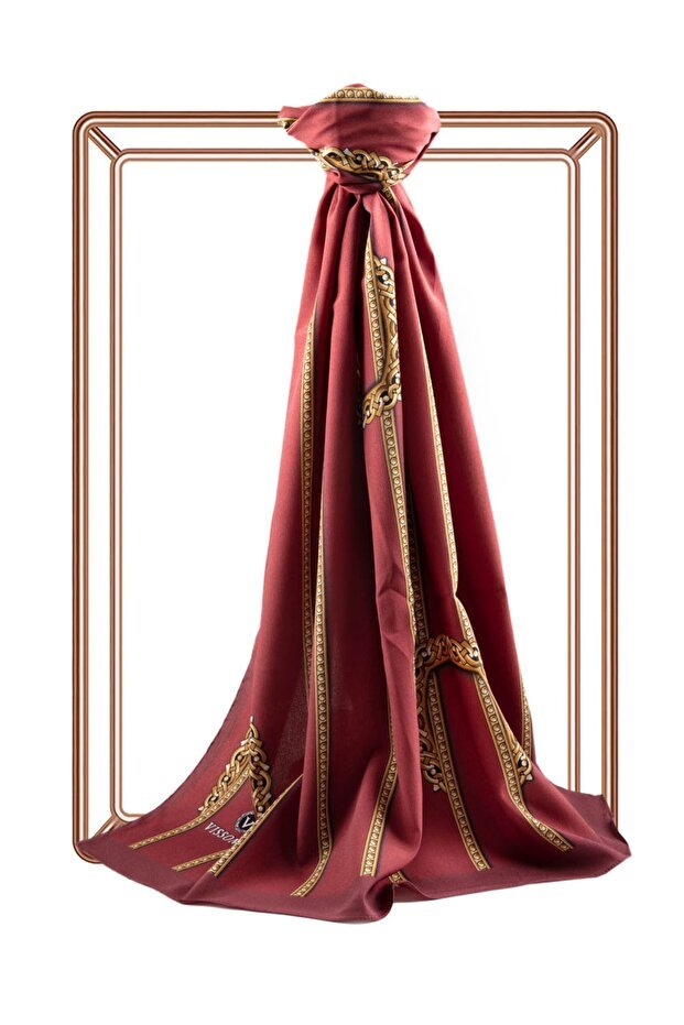 Medine Silk Shawl - Luxurious Burgundy - TryAladdin
