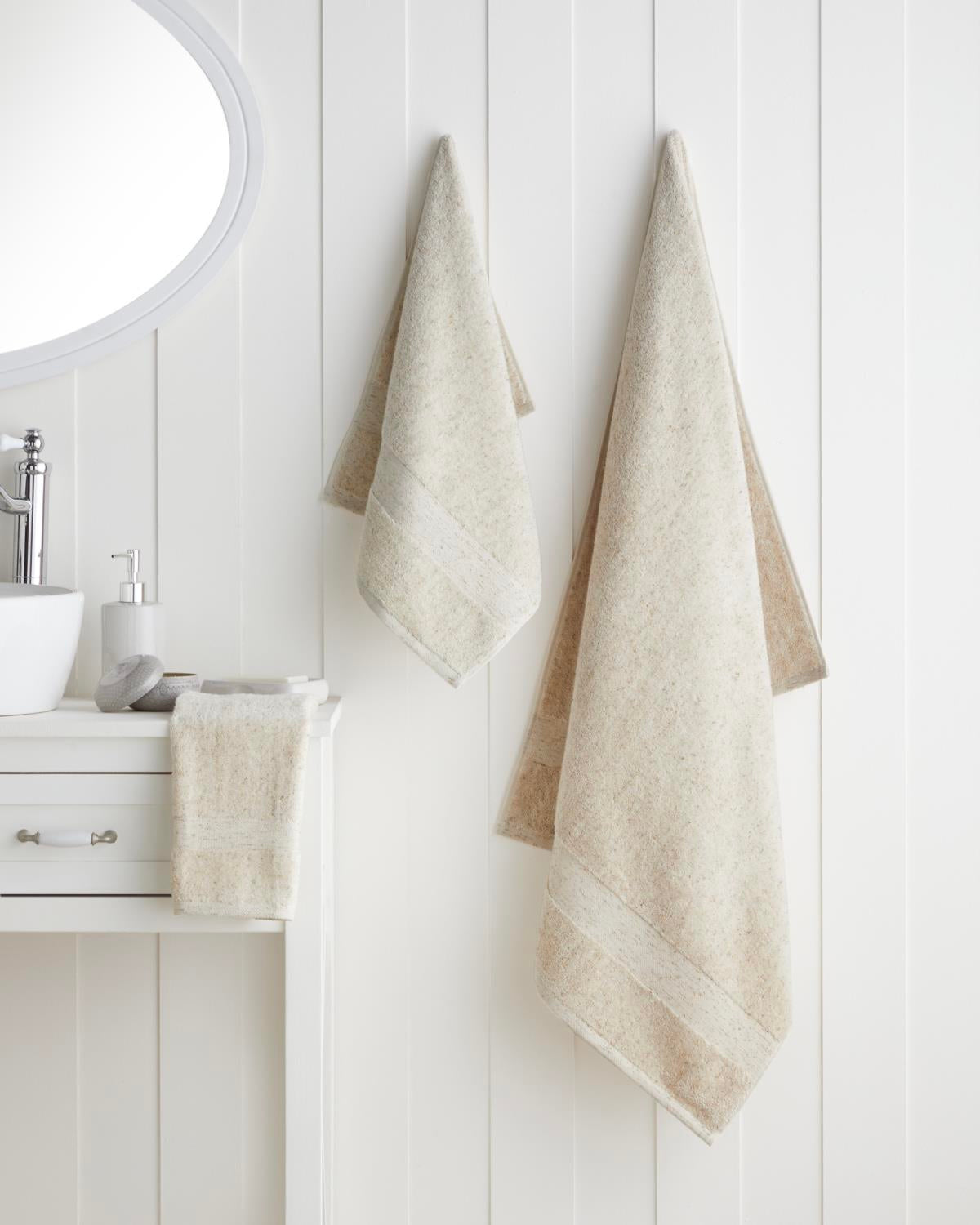 Professional Grade Melange Cotton Bath Towel 80x150cm Beige