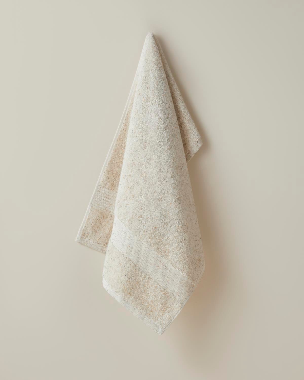 Professionelles Melange-Baumwoll-Gesichtstuch 50x80cm Beige