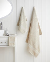 Professionelles Melange-Baumwoll-Gesichtstuch 50x80cm Beige