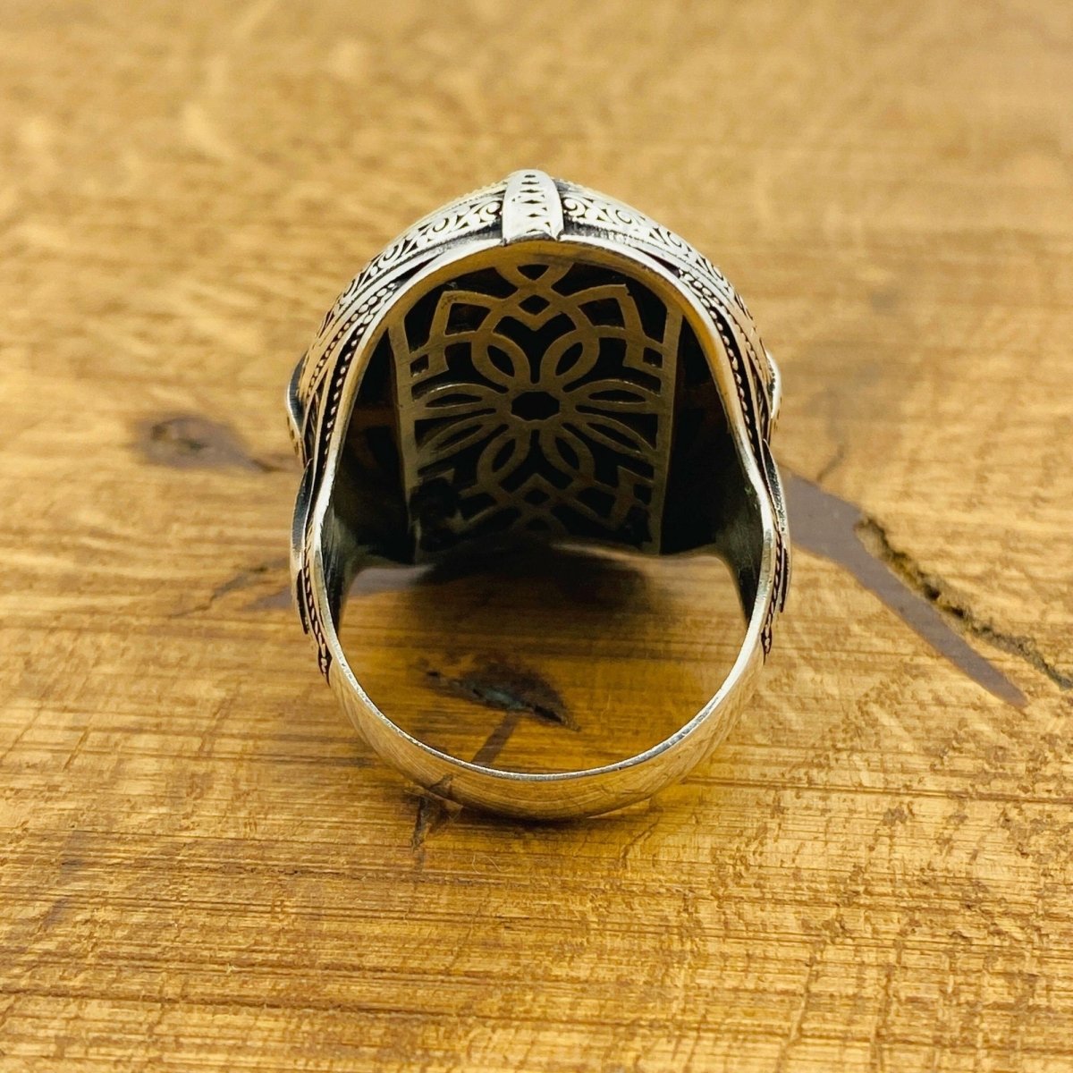 Men Black Onyx Silver Ring